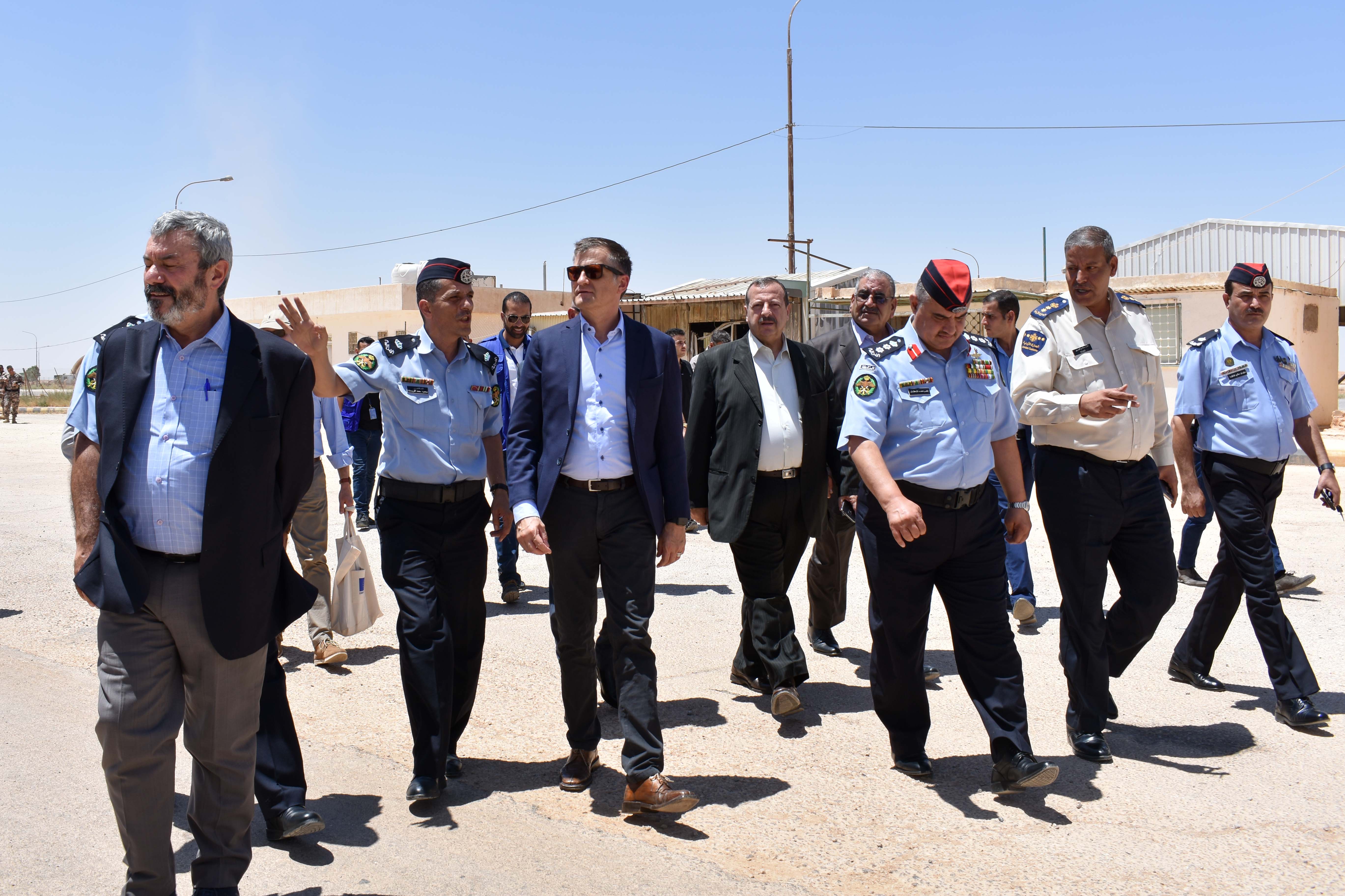 Officials visiting the border crossing point of Karamah, the only commercial and passenger passage between Jordan and Iraq.